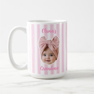 Café Taza con foto personalizada con patrón de rayas pa