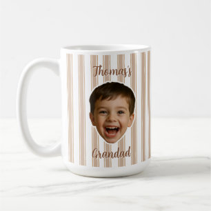Café Taza con foto personalizada y patrón de rayas para