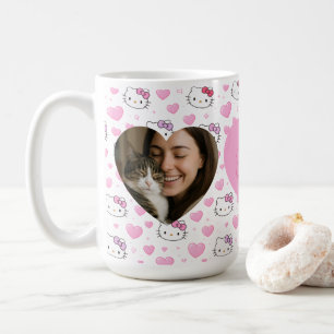 Café Taza con foto y nombre de corazón personalizado pa