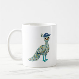Café Taza con gorra de béisbol de pava linda