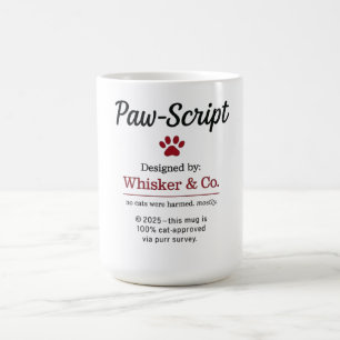 Café Taza con guión de gato divertido