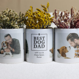 Café Taza con huella de garra de mejor papá de perro 2