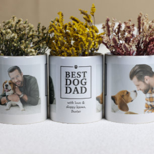 Café Taza con huella de garra de mejor papá de perro 2