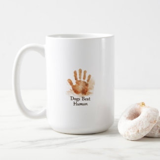 Café Taza con huella de mano pintada de la mejor humana
