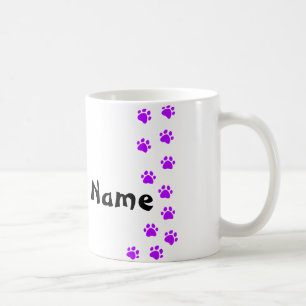 Café Taza con huella de pata - añade tu propio nombre