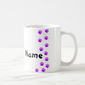 Café Taza con huella de pata - añade tu propio nombre