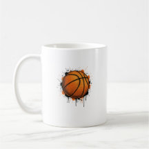 Taza con ilustración de baloncesto de dibujo moder