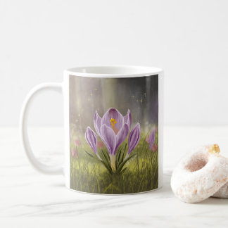 Café Taza con ilustración personalizada de crocus prima