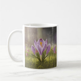 Café Taza con ilustración personalizada de crocus prima