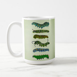 Café Taza con ilustración vintage de oruga