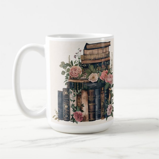 Café Taza con imagen de libro antiguo | Texto personali (Izquierda)