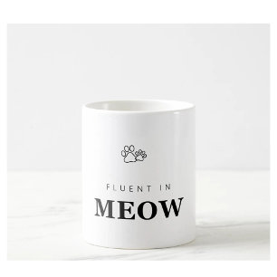 Café Taza con impresión de pata de amante de gato diver