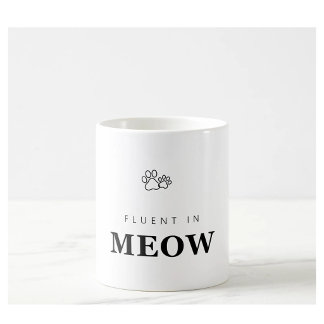 Café Taza con impresión de pata de amante de gato diver