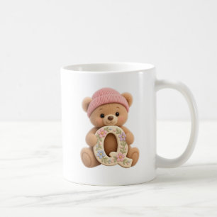 Café Taza con inicial Q alfabeto de osito de peluche pa