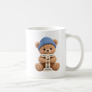 Café Taza con inicial T de alfabeto de osito de peluche