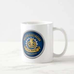 Café Taza con insignia profesional personalizada de mae