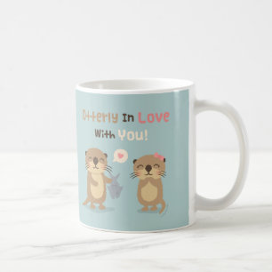 Café Taza con juego de palabras de nutria linda y enamo