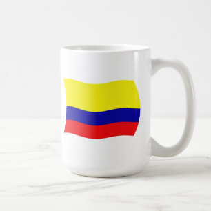 Café Taza con la bandera de Colombia