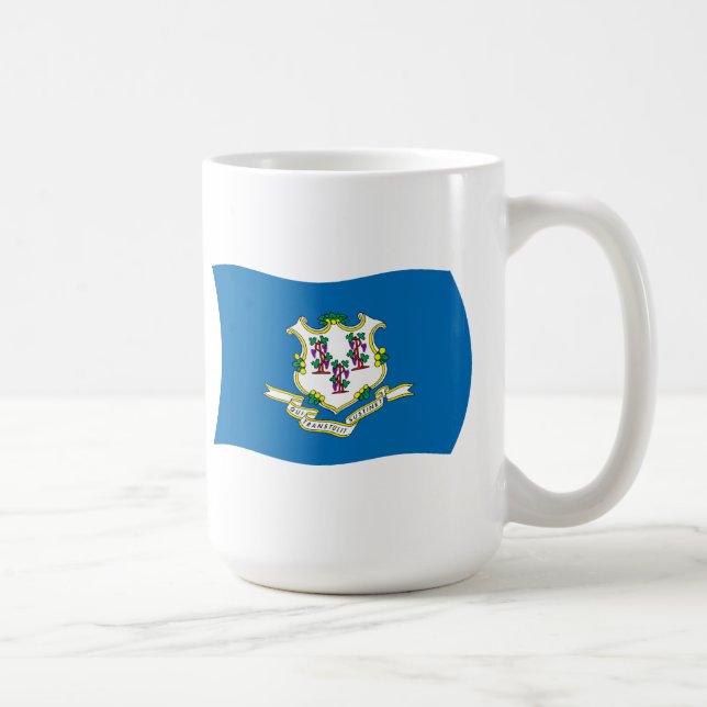 Café Taza con la bandera de Connecticut (Derecha)