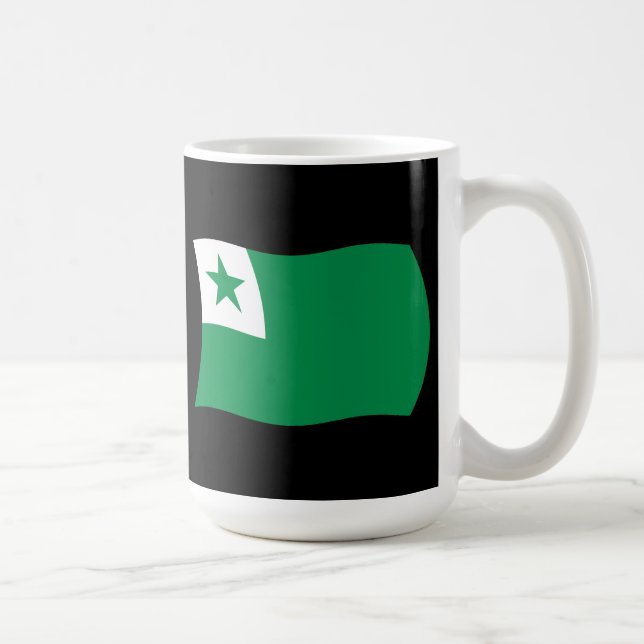 Café Taza con la Bandera de Esperanto (Derecha)
