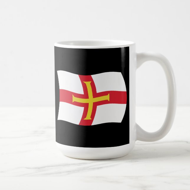 Café Taza con la bandera de Guernsey (Derecha)