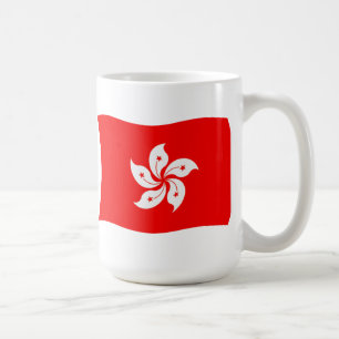 Café Taza con la bandera de Hong Kong
