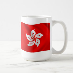 Café Taza con la bandera de Hong Kong
