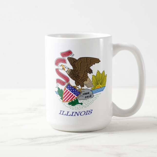 Café Taza con la bandera de Illinois (Derecha)