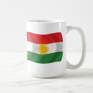 Café Taza con la bandera de Kurdistán