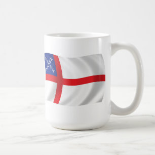 Café Taza con la bandera de la Iglesia Episcopal de EE.