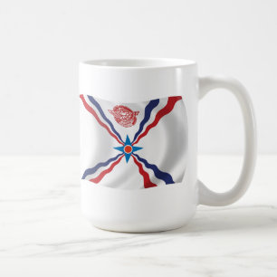 Café Taza con la bandera de la nación asiria