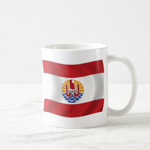 Café Taza con la bandera de la Polinesia Francesa