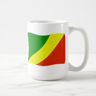 Café Taza con la bandera de la República del Congo