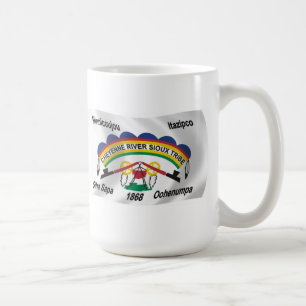 Café Taza con la bandera de los sioux del río Cheyenne