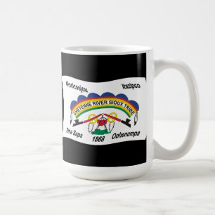 Café Taza con la bandera de los sioux del río Cheyenne