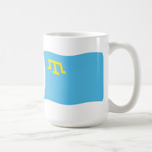 Café Taza con la bandera de los tártaros de Crimea