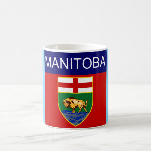 Café Taza con la bandera de Manitoba