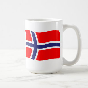 Café Taza con la bandera de Noruega