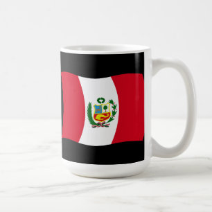 Café Taza con la bandera de Perú