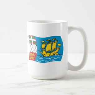 Café Taza con la bandera de San Pedro y Miquelón