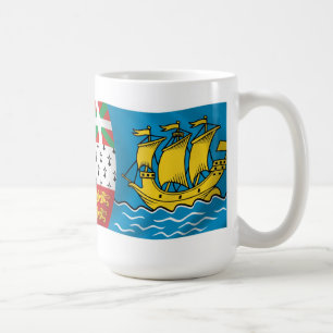Café Taza con la bandera de San Pedro y Miquelón