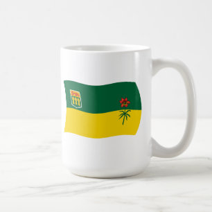 Café Taza con la bandera de Saskatchewan