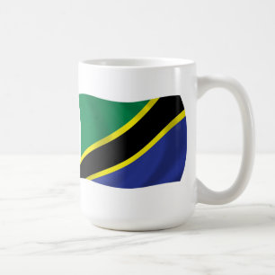 Café Taza con la bandera de Tanzania