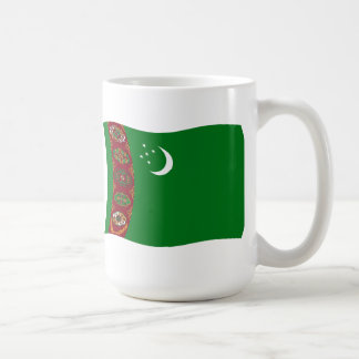 Café Taza con la bandera de Turkmenistán