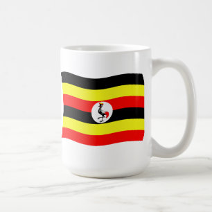 Café Taza con la bandera de Uganda