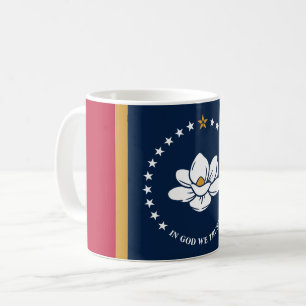 Café Taza con la bandera del estado de Mississippi, EE.