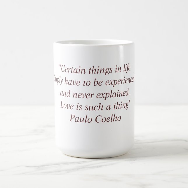 Café Taza con la cita de Paulo Coelho (Centro)
