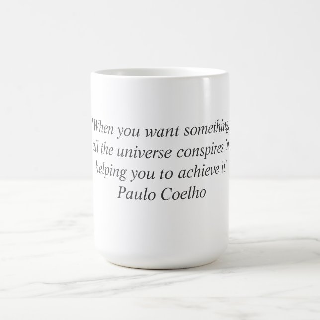 Café Taza con la cita de Paulo Coelho (Centro)