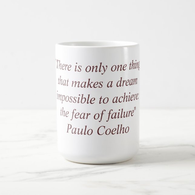 Café Taza con la cita de Paulo Coelho (Centro)