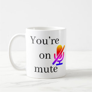 Café Taza con la divertida cita de Zoom '¡Estás silenci